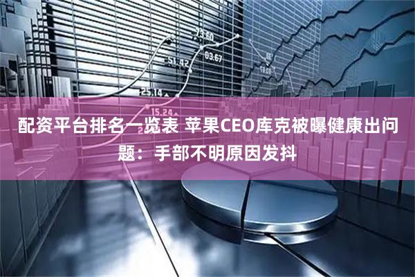 配资平台排名一览表 苹果CEO库克被曝健康出问题：手部不明原因发抖